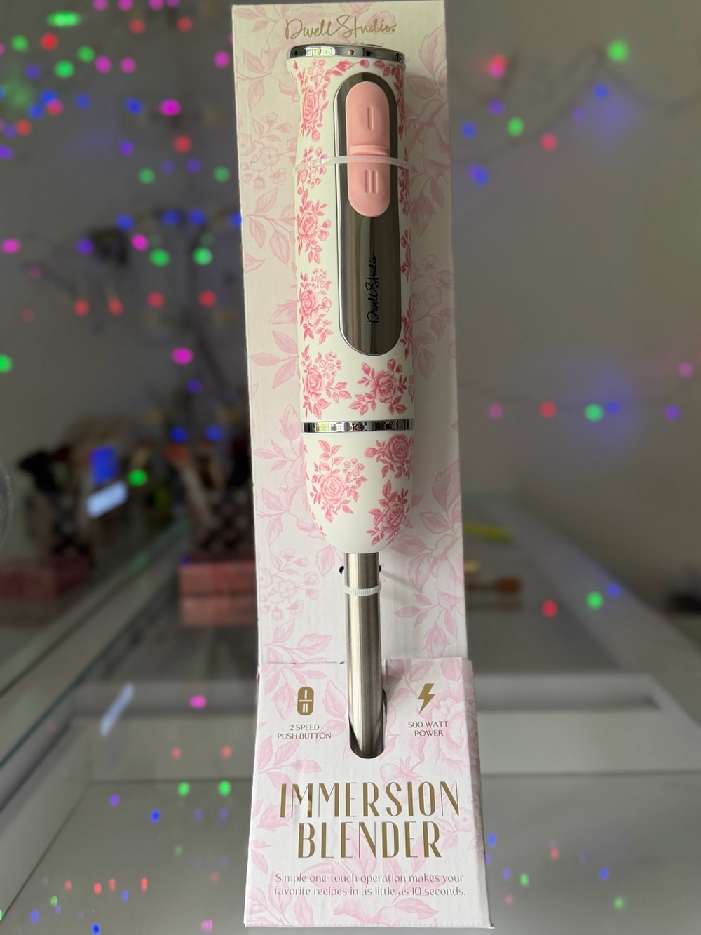Dwell Studio pink rose floral girly cottage core decor submersion blender NEW